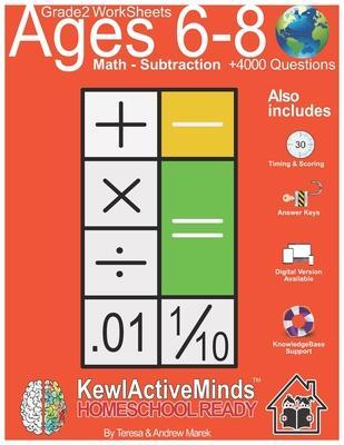 Grade 2 Worksheets - Math Subtraction, HomeSchool Ready +4000 Questions: Includes Timing & Scoring, Answer Keys, Knowledgebase Support - Andrew Marek