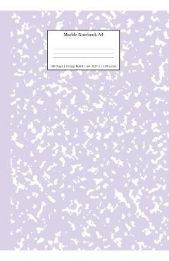 Marble Notebook A4: Lilac Purple College Ruled Journal - Young Dreamers Press