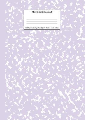 Marble Notebook A4: Lilac Purple College Ruled Journal - Young Dreamers Press