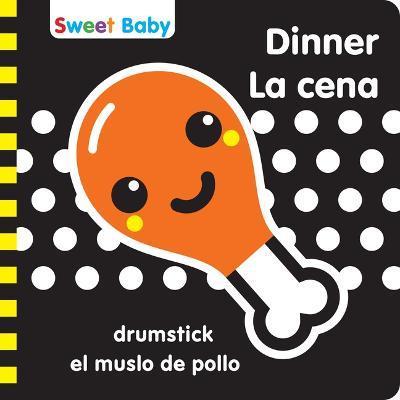 Sweet Baby Series Dinner 6x6 Bilingual: A High Contrast Introduction to Mealtime - 7. Cats Press