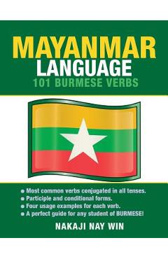 Coperta cărții 'Mayanmar Language: 101 Burmese Verbs - Nakaji Nay Win'