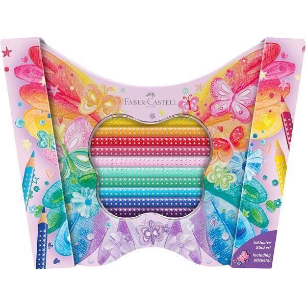 Set cadou: 20 Creioane Colorate Sparkle Butterfly