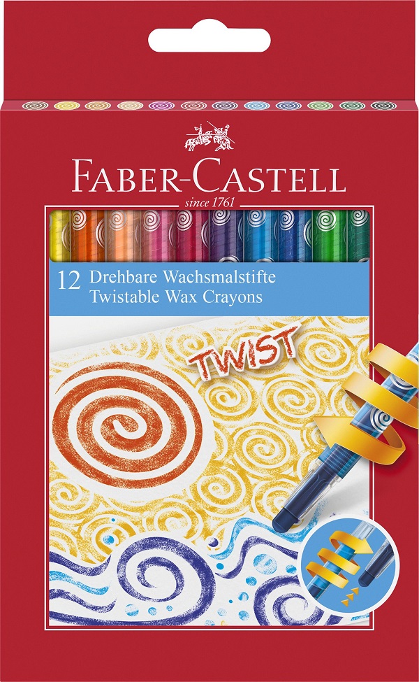 Creioane cerate retractabile 12 culori
