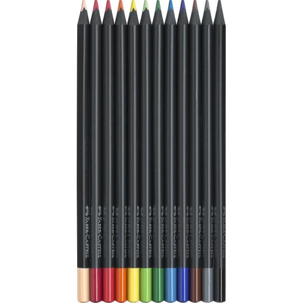 Creioane colorate 12 culori. Black Edition