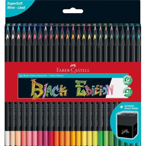 Creioane colorate 50 culori. Black Edition