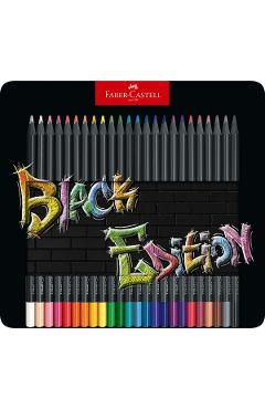 Imaginea produsului 'Creioane colorate 24 culori: Black edition. Cutie de metal'