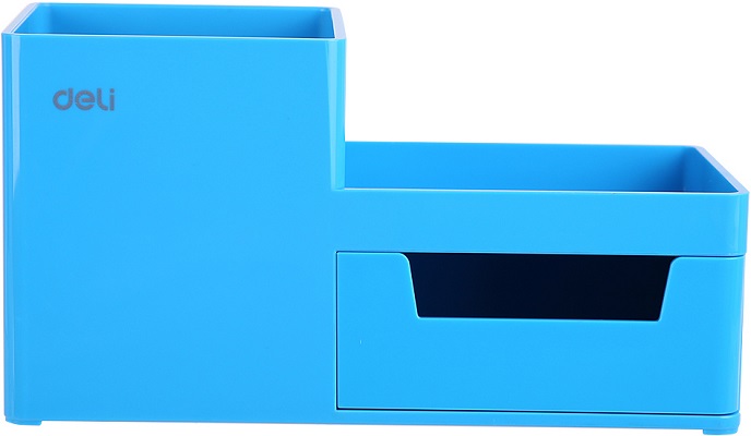 Suport birou 3 compartimente + sertar. Bleu