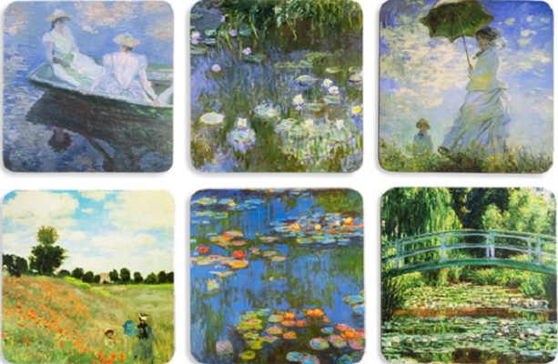 Set 6 suporturi pahare: Claude Monet