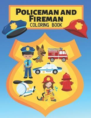 Policeman and Fireman Coloring Book: Rescue Heroes For Kids & Adults Easy Fun Color Pages - Kids Purple Press