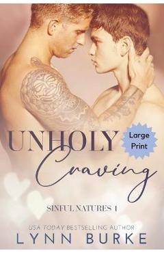 Coperta cărții 'Unholy Craving Large Print: A Forbidden Gay Romance - Lynn Burke'