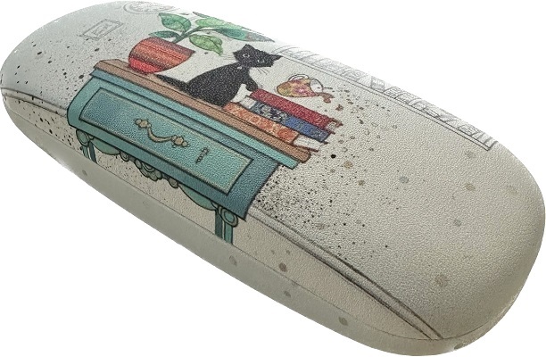 Etui ochelari: Bug Art chaton. Pisica, carti, planta