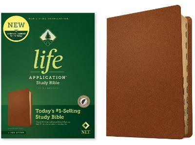 NLT Life Application Study Bible, Third Edition (Genuine Leather, Brown, Indexed, Red Letter) - Tyndale