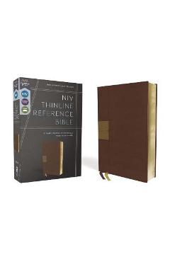 Coperta cărții 'Niv, Thinline Reference Bible, Leathersoft, Brown, Red Letter, Comfort Print - Zondervan'