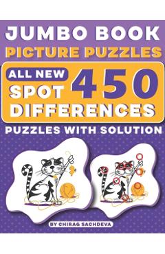 Jumbo Book Picture Puzzles: All New - Spot 450 Differences! Brain Games: How Many Differences Can You Find?: Activity Book - Murad Sachdeva