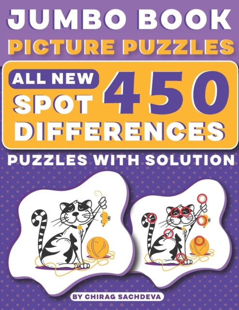 Jumbo Book Picture Puzzles: All New - Spot 450 Differences! Brain Games: How Many Differences Can You Find?: Activity Book - Murad Sachdeva
