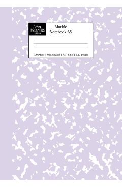 Poza produsului Marble Notebook A5: Lilac Purple Marble Wide Ruled Journal - Young Dreamers Press