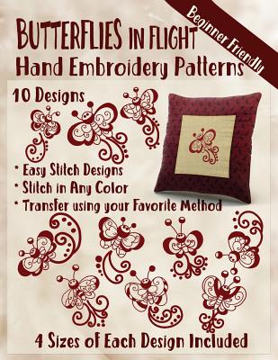 Butterflies in Flight Hand Embroidery Patterns - Stitchx Embroidery