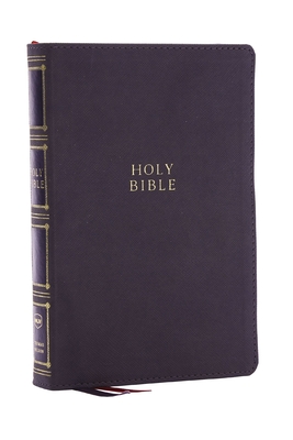 Nkjv, Compact Center-Column Reference Bible, Leathersoft, Gray, Red Letter, Thumb Indexed, Comfort Print - Thomas Nelson