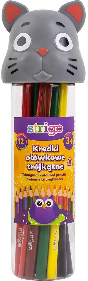 Set 12 creioane colorate triunghiulare: Pisicuta