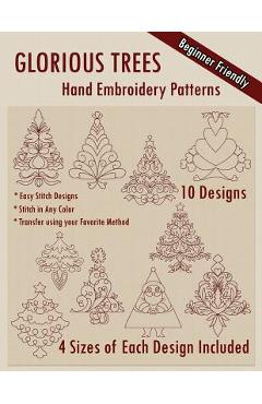Coperta cărții 'Glorious Trees Hand Embroidery Patterns - Stitchx Embroidery'