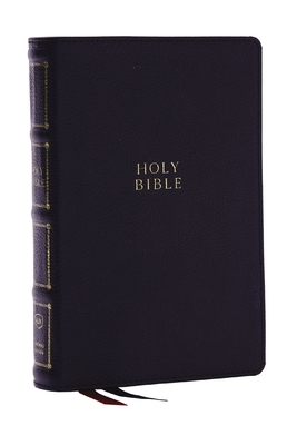 Kjv, Compact Center-Column Reference Bible, Genuine Leather, Black, Red Letter, Thumb Indexed, Comfort Print - Thomas Nelson