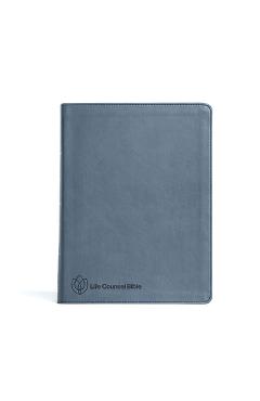 Coperta cărții 'CSB Life Counsel Bible, Slate Blue Leathertouch: Practical Wisdom for All of Life - New Growth Press'