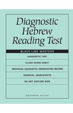Coperta cărții 'Diagnostic Hebrew Reading Test - Behrman House'