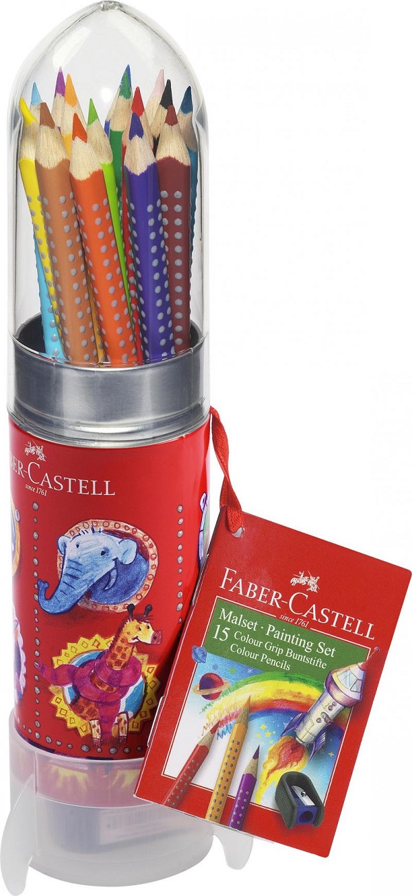 Set 15 creioane colorare + ascutitoare: Racheta