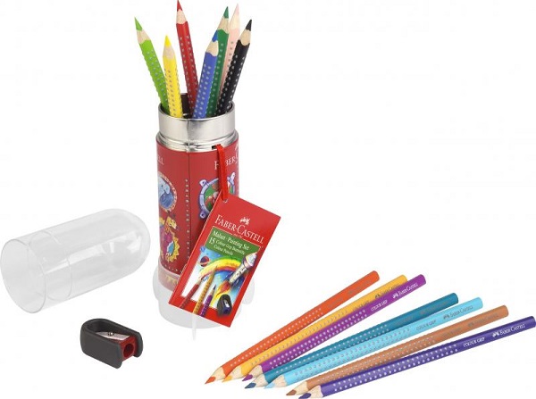 Set 15 creioane colorare + ascutitoare: Racheta