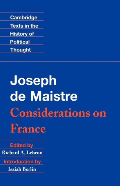 Maistre: Considerations on France - Joseph De Maistre