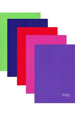 Imaginea produsului 'Set 5 caiete dictando: Verde, indigo, roșu, roz, mov'