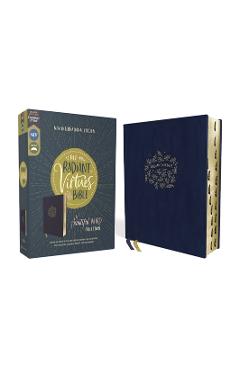 Coperta cărții 'Niv, Radiant Virtues Bible: A Beautiful Word Collection, Leathersoft, Navy, Red Letter, Thumb Indexed, Comfort Print:'