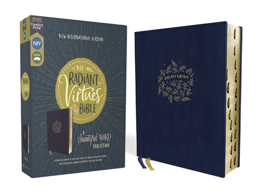 Niv, Radiant Virtues Bible: A Beautiful Word Collection, Leathersoft, Navy, Red Letter, Thumb Indexed, Comfort Print: Explore the Virtues of Faith, Ho - Zondervan