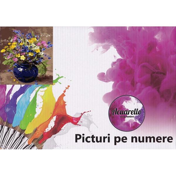 Pictura pe numere: Vaza cu flori de camp