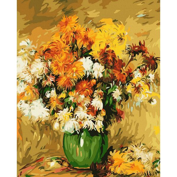 Pictura pe numere: Vaza cu flori de toamna