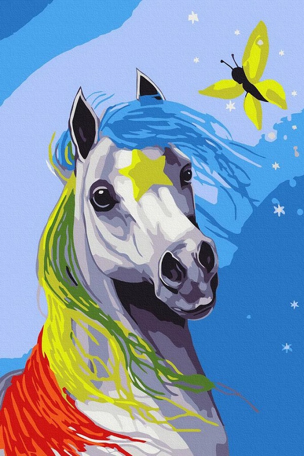 Pictura pe numere: Calul colorat