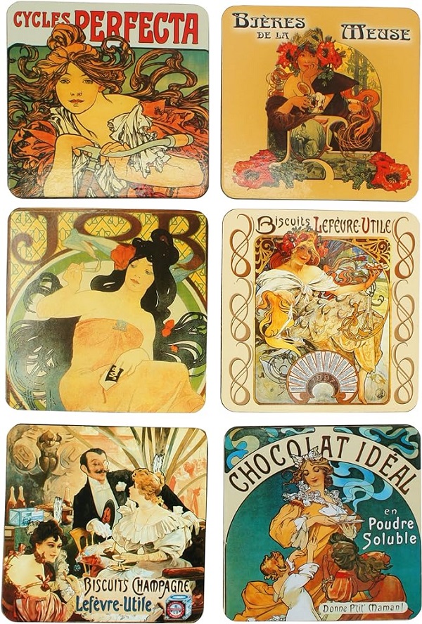 Set 6 suporturi pahare: Mucha