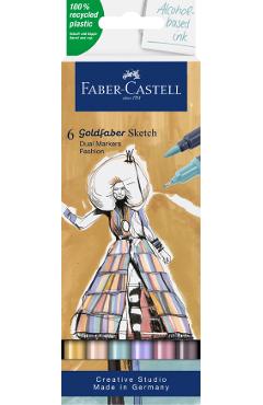 Imaginea produsului 'Set 6 markere cu 2 capete: Fashion Goldfaber'