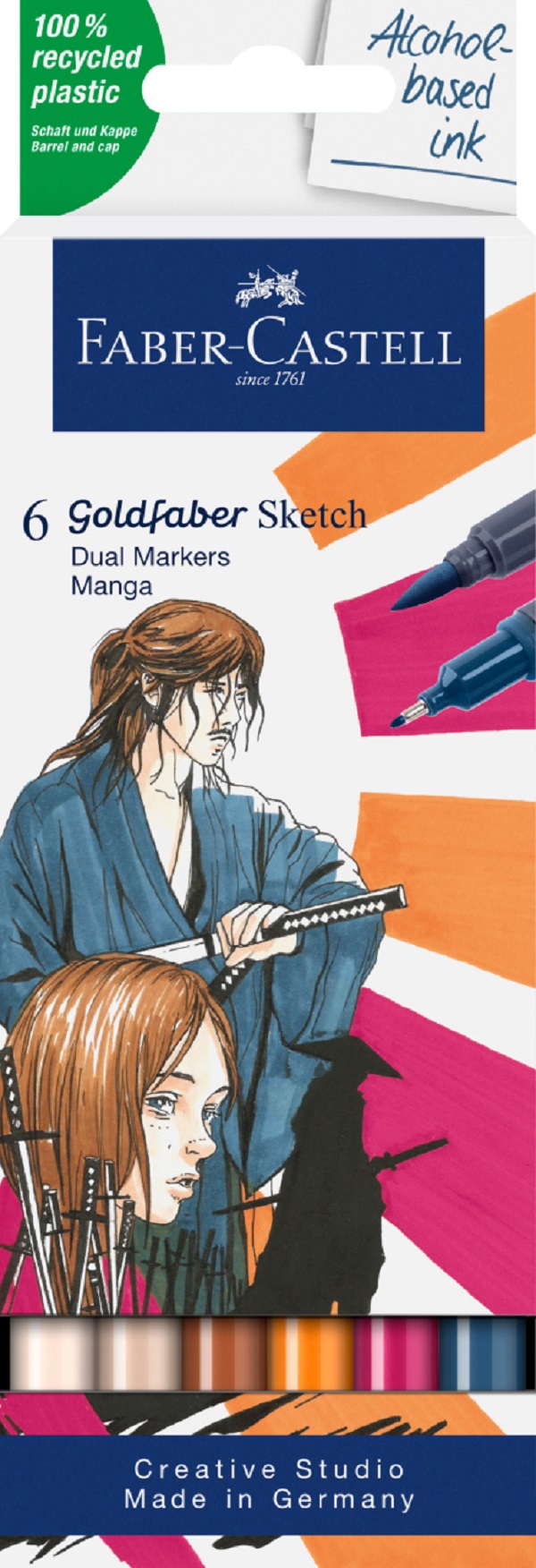 Set 6 markere cu 2 capete: Manga Goldfaber