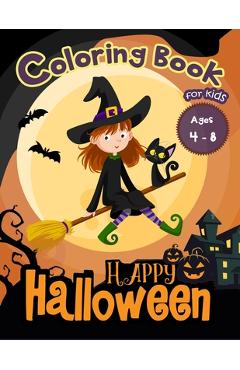 Coperta cărții 'Happy Halloween Coloring Book for Kids Ages 4-8 - Hero Press'