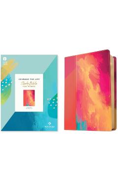 Coperta cărții 'NLT Courage for Life Study Bible for Women, Filament-Enabled Edition (Leatherlike, Fierce Pink) - Tyndale'
