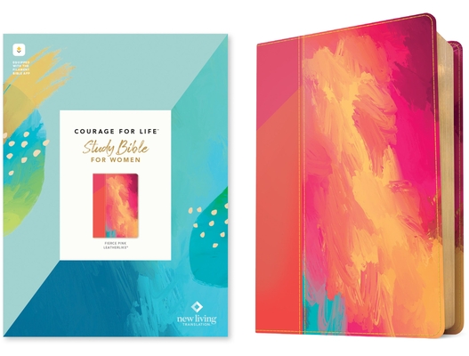 Coperta cărții 'NLT Courage for Life Study Bible for Women, Filament-Enabled Edition (Leatherlike, Fierce Pink) - Tyndale'