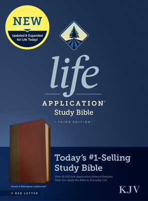 Coperta cărții 'KJV Life Application Study Bible, Third Edition (Leatherlike, Brown/Mahogany, Red Letter) - Tyndale'