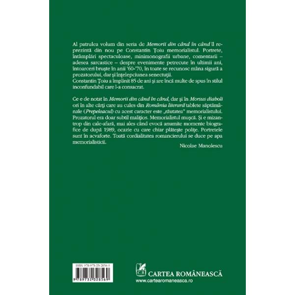 Memorii intarziate - Constantin Toiu