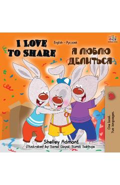 Coperta cărții 'I Love to Share (English Russian Bilingual Book) - Shelley Admont'