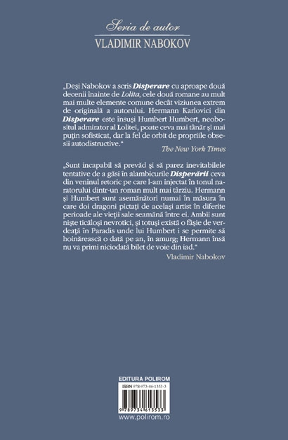 Coperta cărții 'Disperare - Vladimir Nabokov'