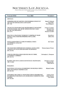 Coperta cărții 'Southern Law Journal Vol. 32 - Diane Brown'