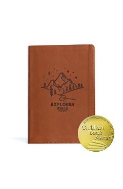 Coperta cărții 'CSB Explorer Bible for Kids, Brown Mountains Leathertouch: Placing God's Word in the Middle of God's World - Csb Bibles'
