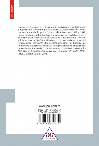 Coperta cărții 'Din istoria feminismului romanesc vol. II - Stefania Mihailescu'