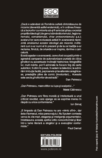 Coperta cărții 'Secta ginditorilor de estrada - Dan Petrescu'